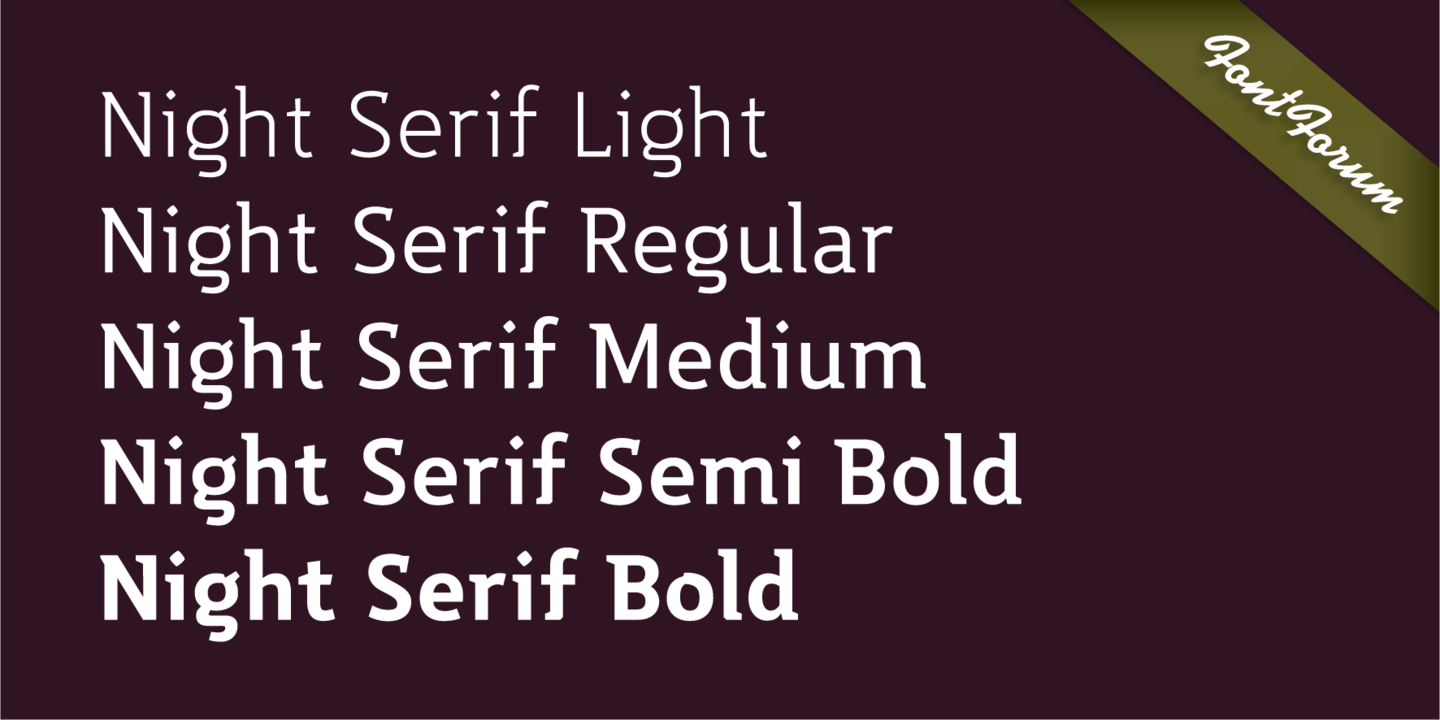 Пример шрифта Night serif SemiBold